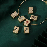 Mini 3D Mahjong Plated Charms For Jewelry Findings Pendant Diy