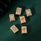 Mini 3D Mahjong Plated Charms For Jewelry Findings Pendant Diy