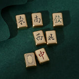 Mini 3D Mahjong Plated Charms For Jewelry Findings Pendant Diy