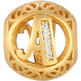 High Gold-Plating Letter Pendant Dangle Charm with Zircon