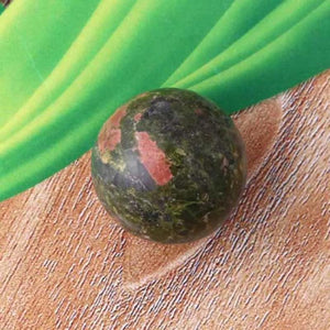 5pcs Natural Unakite Stone 16mm No Hole Charms Round Beads for Jewelry Making
