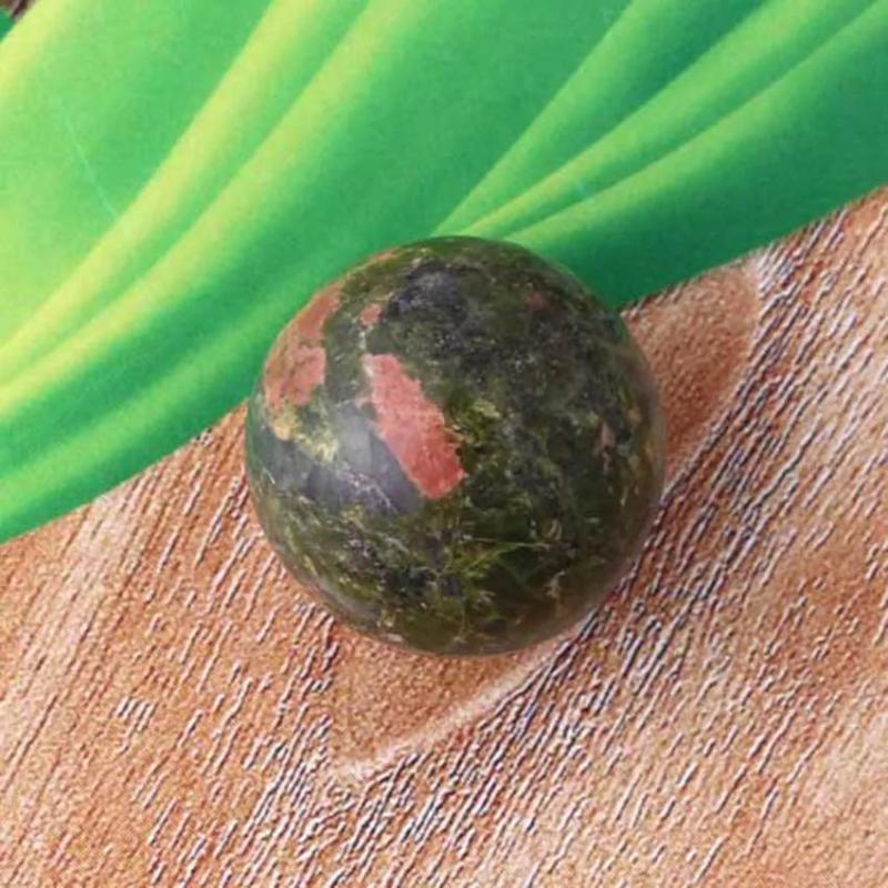 5pcs Natural Unakite Stone 16mm No Hole Charms Round Beads for Jewelry Making