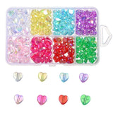 Colorful Heart Beads 280pcs 8 Colors Acrylic Beads Jewelry Making Supplies