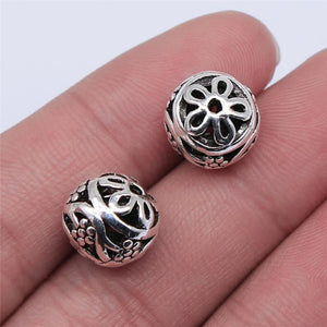 10pcs 12x12mm Antique Silver 3D Spherical Hollow Beads DIY Jewelry Findings