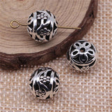 10pcs 12x12mm Antique Silver 3D Spherical Hollow Beads DIY Jewelry Findings