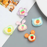 Acrylic Resin Animal Fruit Flower Accessorie Flat Base 10pcs/lot