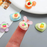 Acrylic Resin Animal Fruit Flower Accessorie Flat Base 10pcs/lot