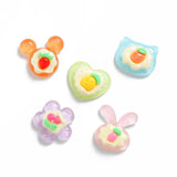 Acrylic Resin Animal Fruit Flower Accessorie Flat Base 10pcs/lot