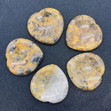 1pc Crazy Agate Cabochons Heart-shaped Natural Semi-precious Stone Beads
