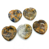 1pc Crazy Agate Cabochons Heart-shaped Natural Semi-precious Stone Beads