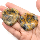 1pc Crazy Agate Cabochons Heart-shaped Natural Semi-precious Stone Beads