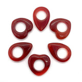 2pcs 25mm Natural Red Agate Stone Heart Shape Pendants DIY Necklace Love Jewelry