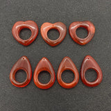 2pcs 25mm Natural Red Agate Stone Heart Shape Pendants DIY Necklace Love Jewelry