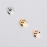 5PCS Stainless Steel LOVE Heart Beads for Jewelry DIY Making Necklaces