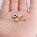 5PCS Stainless Steel LOVE Heart Beads for Jewelry DIY Making Necklaces