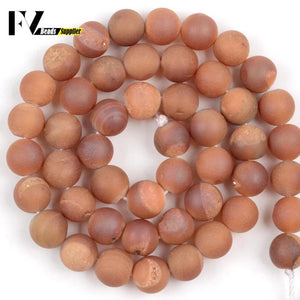 Champagne Metallic Coated Druzy Agates Beads 6/8/10/12mm