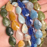13*18mm Faceted Stone Beads Water Drop Yellow Jades Aquamarines Quartz Crystal
