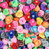 50pcs 13mm Mixed Flower Polymer Clay Beads for DIY Jewelry Making