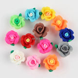 50pcs 13mm Mixed Flower Polymer Clay Beads for DIY Jewelry Making