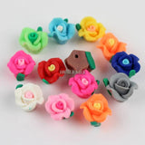 50pcs 13mm Mixed Flower Polymer Clay Beads for DIY Jewelry Making