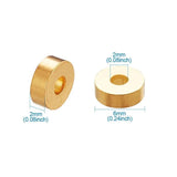 50pc Golden Brass Rondelle Spacer Beads 6x2mm