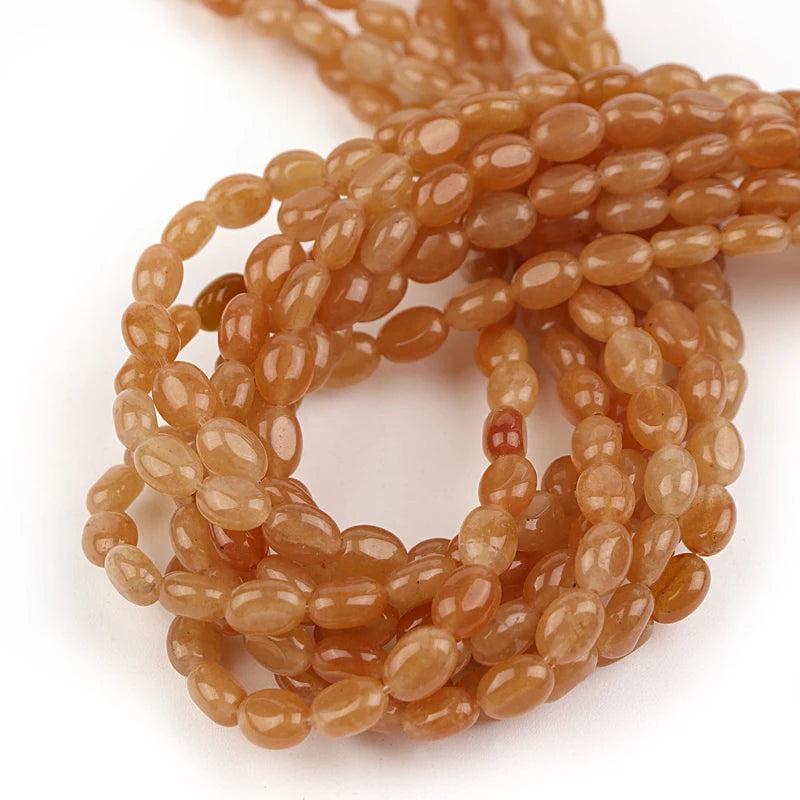 6x8mm Multicolor Natural Stone Beads Egg Shape Spacer Stone Beads