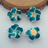 20pc 20mm Frangipani Polymer Clay Flower Beads for Jewelry Making