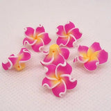 20pc 20mm Frangipani Polymer Clay Flower Beads for Jewelry Making