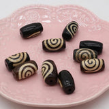 3Pcs Natural Stone Agates Cylindrical Isolation Beads for Jewelry Making