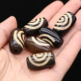 3Pcs Natural Stone Agates Cylindrical Isolation Beads for Jewelry Making