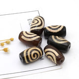 3Pcs Natural Stone Agates Cylindrical Isolation Beads for Jewelry Making