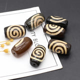 3Pcs Natural Stone Agates Cylindrical Isolation Beads for Jewelry Making
