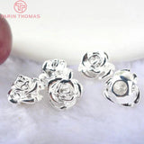 6PCS 13*9MM 24K Brass Rose Flower Bracelets Spacer Beads