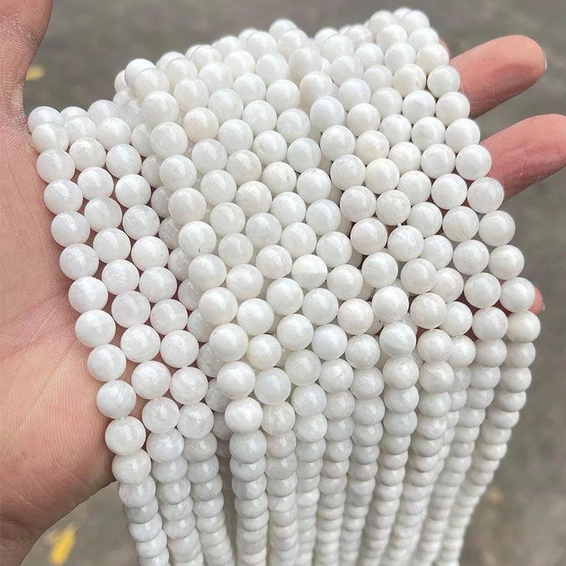 Moonstone Stone Loose Beads 6mm 8mm 10mm Round Shape DIY Jewelry wk483