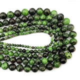 Ruby Epidote Round Gem Stone Beads for Jewelry Making 15''