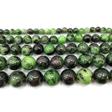 Ruby Epidote Round Gem Stone Beads for Jewelry Making 15''