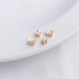 50PCS 2.5/3mm 14K Plated Cubic Brass Metal Beads for DIY Bracelet Making