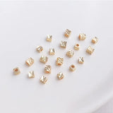 50PCS 2.5/3mm 14K Plated Cubic Brass Metal Beads for DIY Bracelet Making