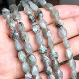 Grey Labradorite Stone Beads for Bracelet Necklace DIY
