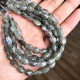 Grey Labradorite Stone Beads for Bracelet Necklace DIY