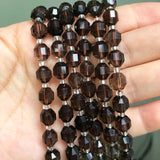 8mm Faceted Smoky Quartz Loose Stone Beads for Jewelry Making