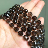 8mm Faceted Smoky Quartz Loose Stone Beads for Jewelry Making