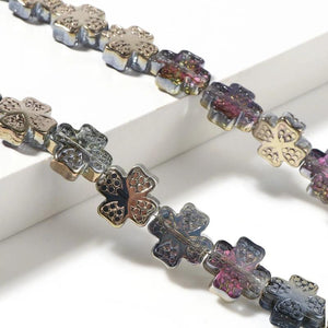 Glass Flower Spacer Beads 12mm x 12mm 1Strand