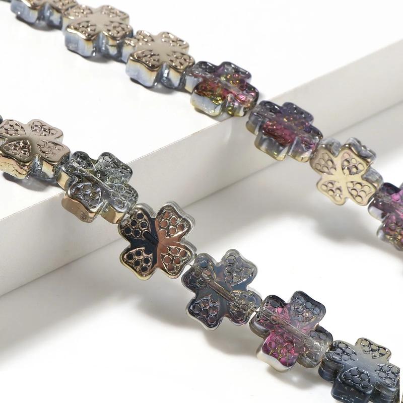 Glass Flower Spacer Beads 12mm x 12mm 1Strand