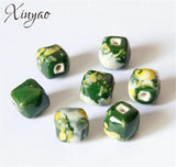 10Pcs/13mm Glazed Ceramic Beads Charms Big Hole Diy Jewelry Making Material