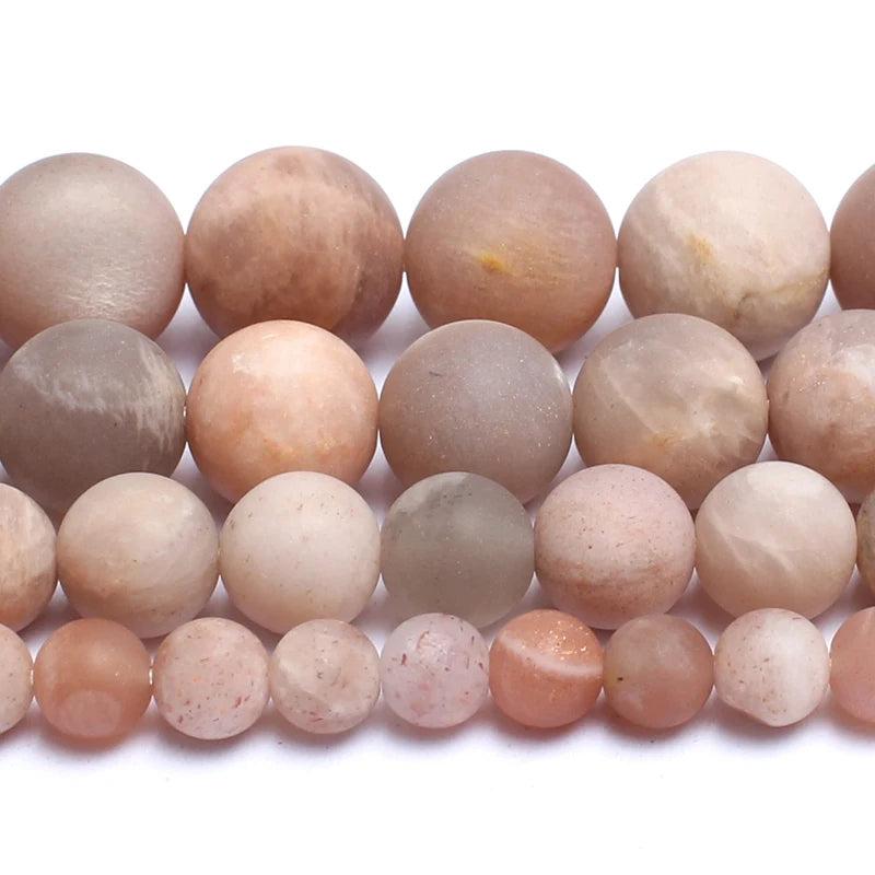 Matte Sunstone Stone Beads Round 15''/Strand