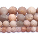 Matte Sunstone Stone Beads Round 15''/Strand