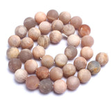 Matte Sunstone Stone Beads Round 15''/Strand