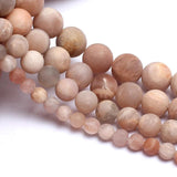 Matte Sunstone Stone Beads Round 15''/Strand