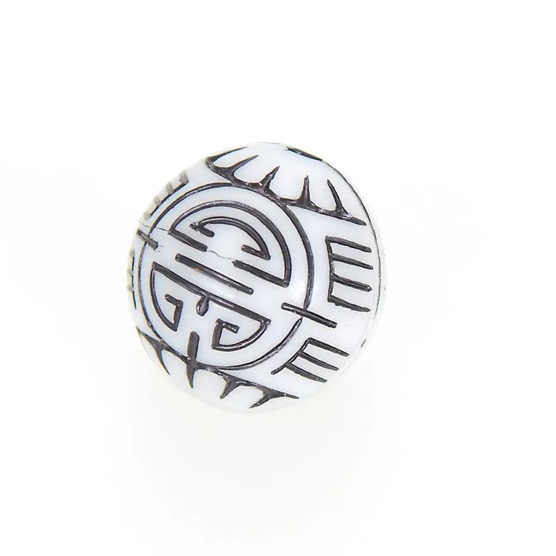 Miasol 15 Pcs 18 MM Fluted Corrugated Stripe Acrylic Antique Spacer Beads
